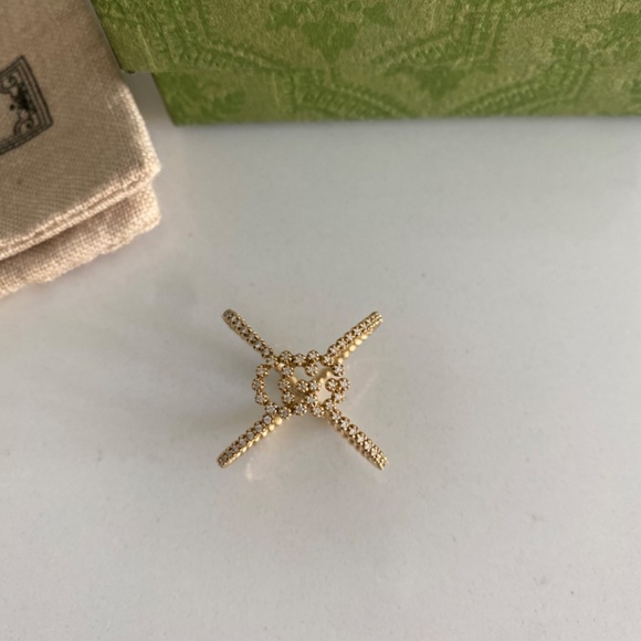 NIB Gucci 18K Diamond GG Running X Ring Size 6 - Picture 6 of 7